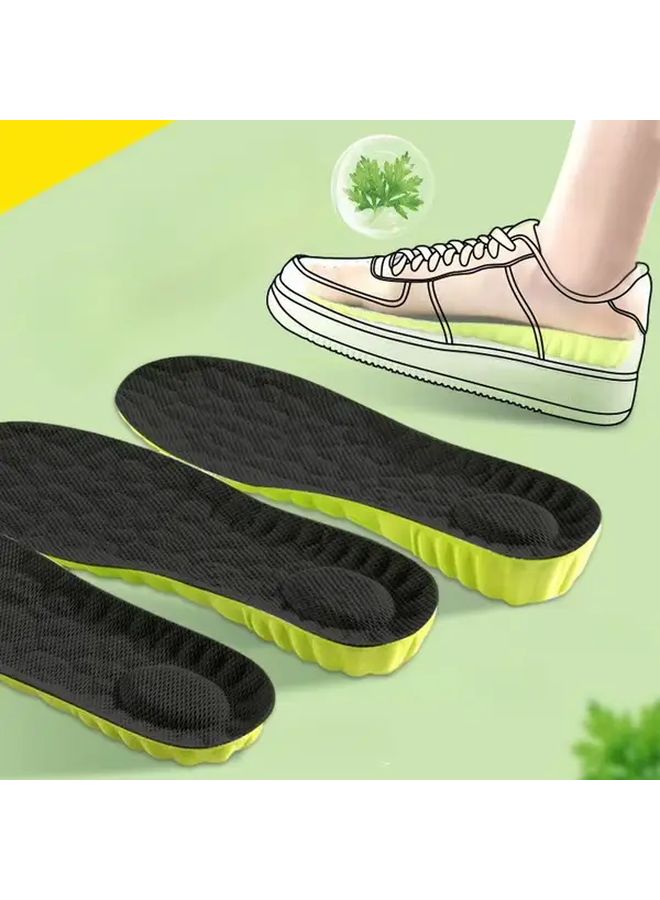 EVA Insoles Black And Green Comfortable Breathable Shock Absorbing Size EU43 44 - Image 1