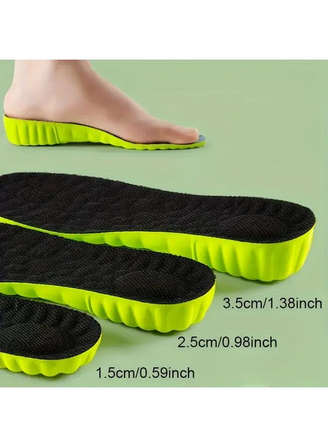 EVA Insoles Black And Green Comfortable Breathable Shock Absorbing Size EU43 44 - Image 2