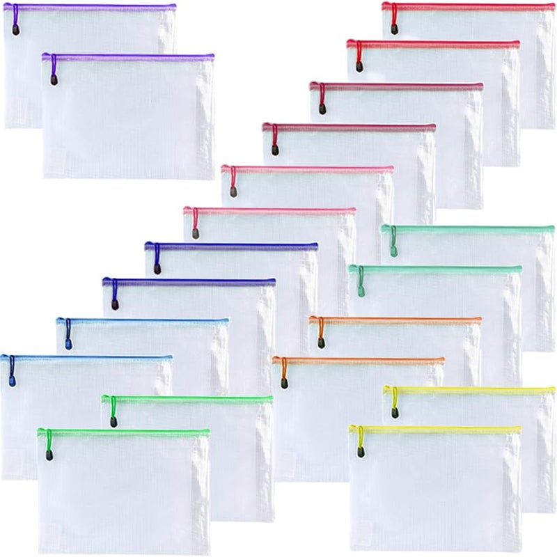 OAIMYY Mesh Zipper Pouch Bags, Zipper Bags for Organizing Storage, Waterproof Zipper Pouches, Letter Size, File Bags for School, Toys, Puzzle, Board Games and Office Supplies (Color, 4"x 6") - Image 1