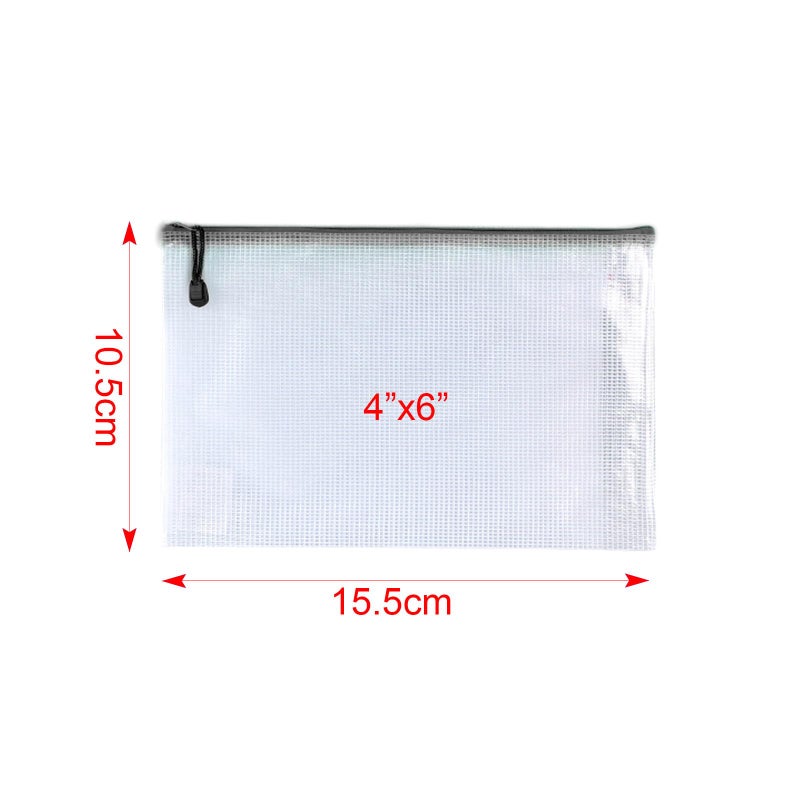 OAIMYY Mesh Zipper Pouch Bags, Zipper Bags for Organizing Storage, Waterproof Zipper Pouches, Letter Size, File Bags for School, Toys, Puzzle, Board Games and Office Supplies (Color, 4"x 6") - Image 2