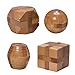 Bits and Pieces Mini Wood Brain Teaser Set of FourClassic Designed Light Wood Stain Wooden Brainteaser Puzzles Fun Gifts - Image 3