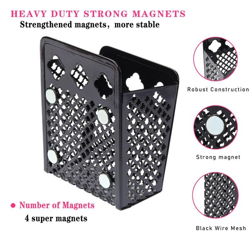 zeyce Magnetic Pencil Holder - Magnetic Locker Organizer  1 Pack Pen Holder Locker Accessories For School And Office (1 Basket Black) - Image 2