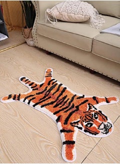 Seek4comfortable Tiger Shaped Bath Mat for Bathroom Non Slip Bathroom Door Mat Area Rug Playroom Bedroom Bathroom Rugs and Mats Floor Playmat Absorption Shower Rug Carpet (Orange，22x34 inch)  - Image 1