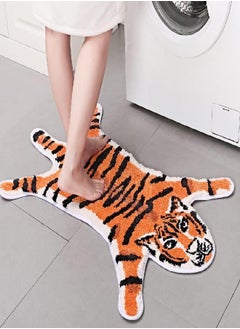 Seek4comfortable Tiger Shaped Bath Mat for Bathroom Non Slip Bathroom Door Mat Area Rug Playroom Bedroom Bathroom Rugs and Mats Floor Playmat Absorption Shower Rug Carpet (Orange，22x34 inch)  - Image 5
