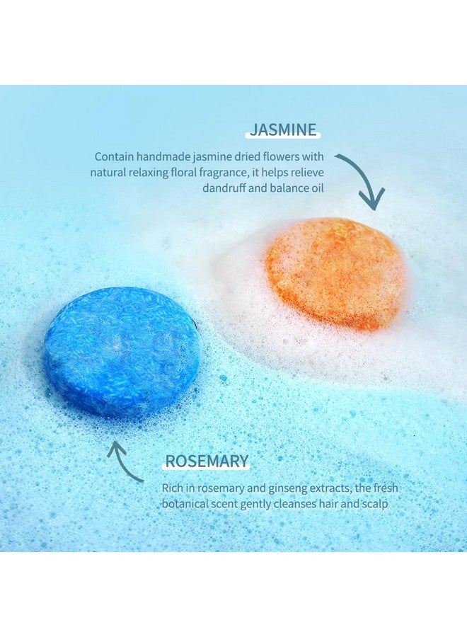 ليالان صابون شامبو ليالان للشعر الصلب (عبوة من قطعتين) صابون شامبو إكليل الجبل والياسمين، شامبو تنظيف عميق للشعر الناعم والدهني - Image 4