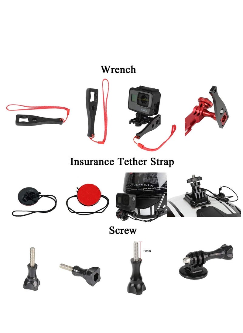 Generic - Universal Action Camera Accessory Kit for GoPro Hero 11 10 9 8 7 6 5 Blcak Go pro Max Insta360 One R/X2/X3 DJI OSMO Action 2 3 AKASO Sony APEMAN Sports Cam Helmet Base Adhesive Tripod Adapter Mount - Image 1