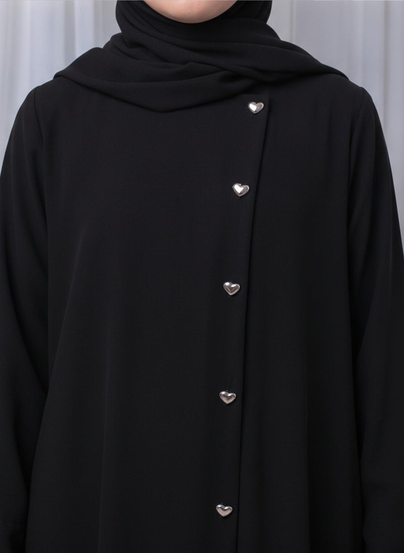 MSquare Fashion Black Kids Abaya with Matching Hijab for Girls Korean Nida Fabric Modest Islamic Dress 8 Colors Available - Image 3