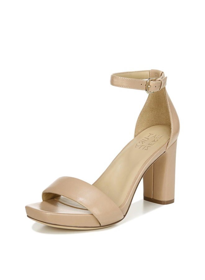 NATURALIZER Women Square Toe Block Heels 37.5 Beige - Image 2