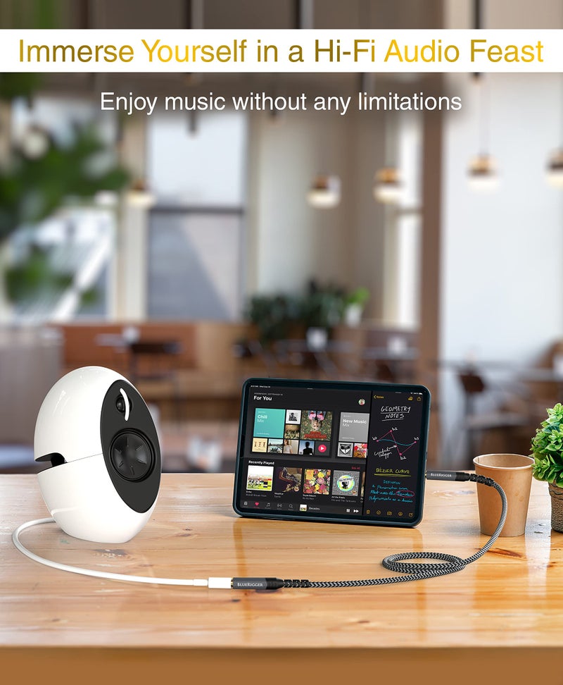 BlueRigger Headphone Extension Cable (6FT, 24K Gold Plated Jack, Hi-Fi Sound, 3.5mm Male to Female Stereo Audio Cable) – Aux Cord for iPod, Laptops, Smartphones, Speakers, Tablets, Home Car Stereo - Image 5