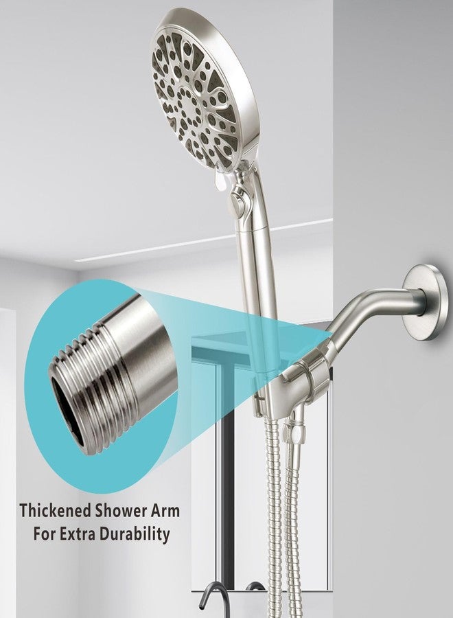 Nuodan Shower Arm with Flange, 8 Inches Wall Mount Replacement Shower Head Arm For Fixed Shower Head and Handheld Showerhead, Brushed Nickel - Image 5