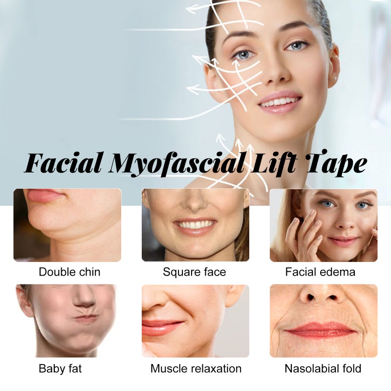 Facial Lifting Tape: 15-30 Uses, Sensitive Skin Friendly, Anti-Wrinkle - Facial Tightening Myofascial Band for Nighttime Skin Rejuvenation Treatment - Image 5