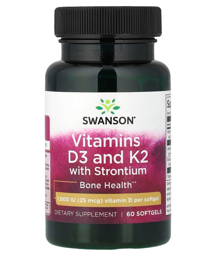 Vitamins D3 and K2 with Strontium 60 Softgels