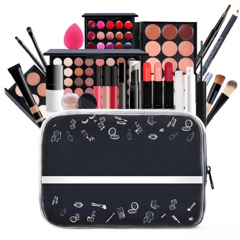 popfeel Professional Makeup Kit for Women Full Kit with Makeup Bag Eyeshadow Palette Makeup Brushes Set Lipstick Lip Gloss Foundation Concealer - High Quality Water Resistant Cosmetics Set for Daily Use Trave - Image 1