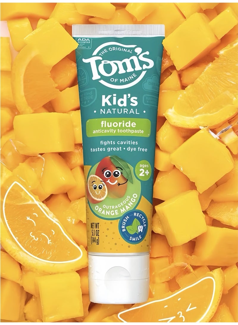Tom's of Maine 2-PACKS ADA Approved Fluoride Children's Toothpaste, Natural Toothpaste, Dye Free, No Artificial Preservatives, For Children Over 2 Years Old 144g*2 - Image 3