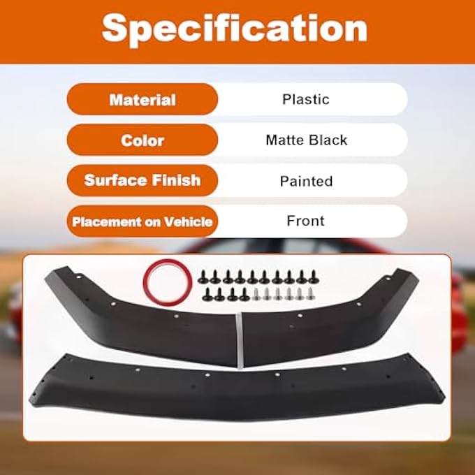Gear Up Front Bumper Lip Compatibility with Mustang S650 GT Ecoboost 2024 2025 ABS Front Splitter Spoiler Matte Black Diffuser Chin Lip Protection - Image 5