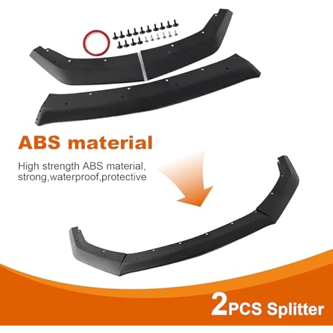 Gear Up Front Bumper Lip Compatibility with Mustang S650 GT Ecoboost 2024 2025 ABS Front Splitter Spoiler Matte Black Diffuser Chin Lip Protection - Image 4