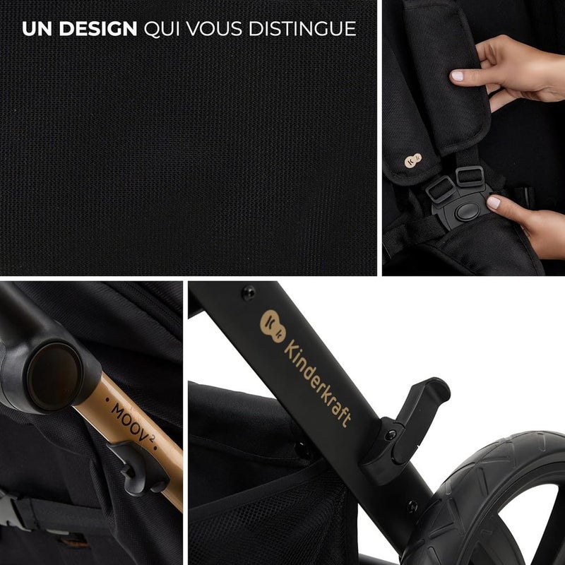 كيندركرافت عربة أطفال متعددة الوظائف 3 في 1 - أسود -25759 - Image 2