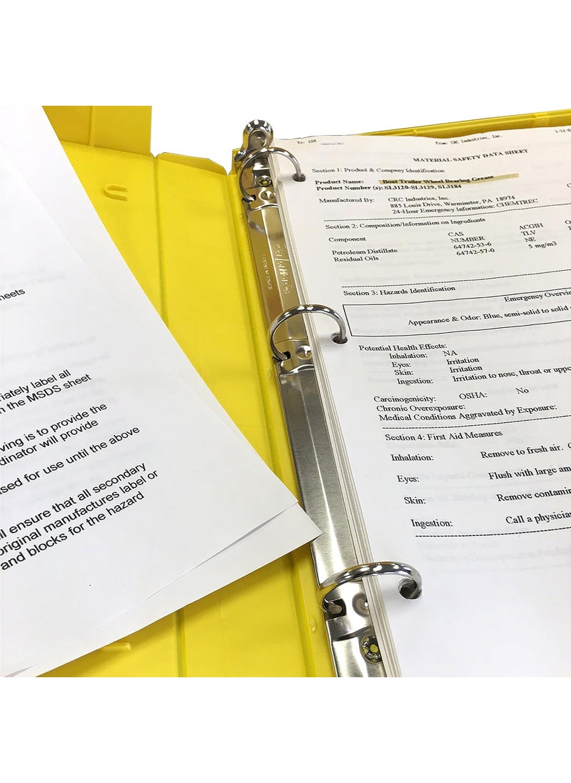 UniKeep UniKeep SDS Binder with Metal Rings  Binder is Also a Fully Enclosed Case to Store SDS Sheets  15 Spine Includes 20 Page Protectors and 5 Plastic Divider Pages  - Image 3