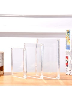 Narayan LNT NARAYAN LNT 2bags Pack Acrylic Picture Frame 5x7 Clear Double Sided Magnetic Desktop Display Thickness 20mm Picture Frameless Desktop Photo Display Stand Best Gift for Family  - Image 2