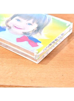 Narayan LNT NARAYAN LNT 2bags Pack Acrylic Picture Frame 5x7 Clear Double Sided Magnetic Desktop Display Thickness 20mm Picture Frameless Desktop Photo Display Stand Best Gift for Family  - Image 5