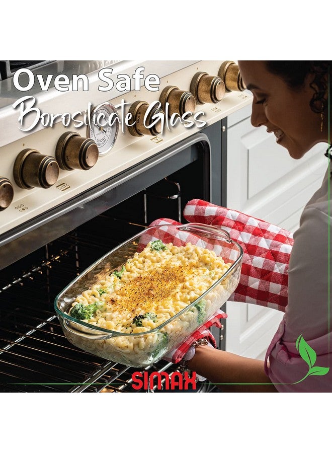 Simax Glass Casserole Baking Dish: Clear Glass Round Casserole Dish with Lid and Handles,Covered Bowl for Cooking, Baking, Serving, Dishwasher, and Oven Safe Cookware - 3 Quart Dish + 2.2 Quart Lid - Image 4