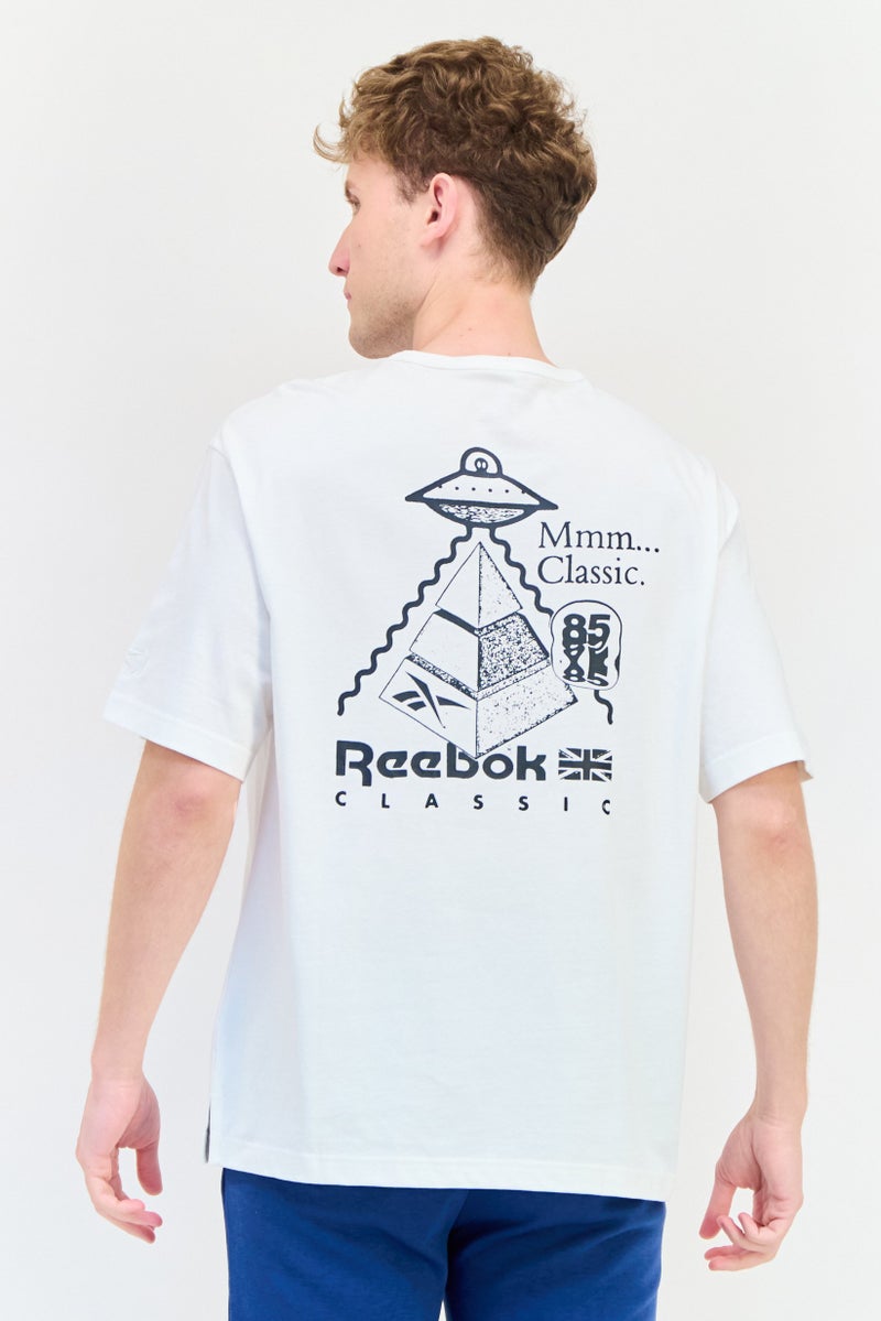 Reebok Men Sportswear Fit Short Sleeve Outdoor T-shirt, White - Image 3