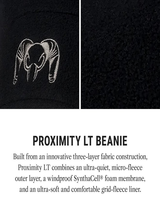 KUIU Proximity LT Beanie - Windproof, Ultra-Quiet, Lightweight Micro-Fleece, 4-Way Stretch, Odor-Resistant Cold Weather Hat for Hunting & Outdoor Activities Black - Image 2