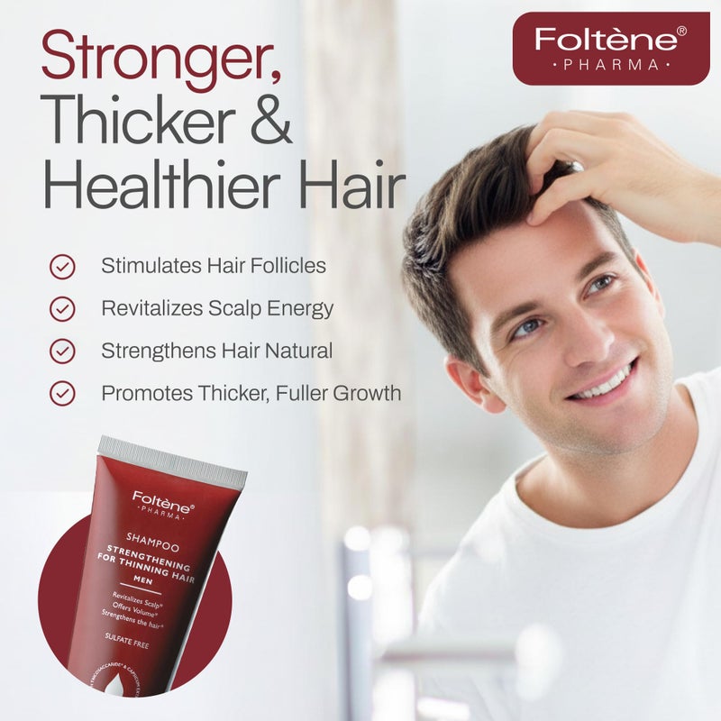 FOLTENE Hair Thickening Shampoo for Men â€“ Strengthening Formula to Reduce Thinning, Boost Volume & Enhance Hair Health - Thickening, Silicone & Sulfate-Free Solution for Fuller Strands (6.76 fl. oz.) - Image 2