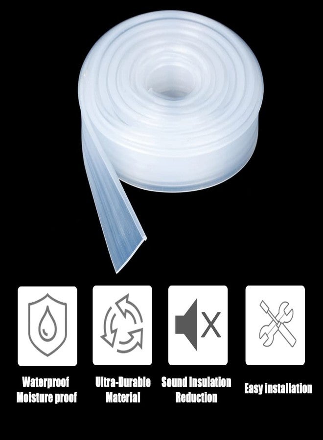 Tinsky Framed Shower Door Bottom Seal Strip Replacement Shower Bottom Waterproof Door Rubber Sweep Trim Clear Seal for Home Bathroom Glass Shower Door, 108 Inch - Image 2