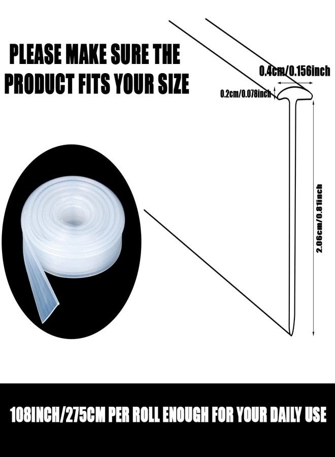 Tinsky Framed Shower Door Bottom Seal Strip Replacement Shower Bottom Waterproof Door Rubber Sweep Trim Clear Seal for Home Bathroom Glass Shower Door, 108 Inch - Image 5