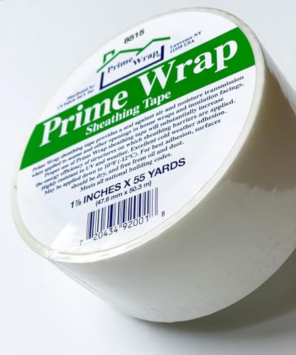 CS Fabric Prime Wrap PRTAPE 17855 Sheathing Tape, 1-7/8-Inch x 55-Yard, White for Home Construction, Protection, Building, Sealing - Image 2