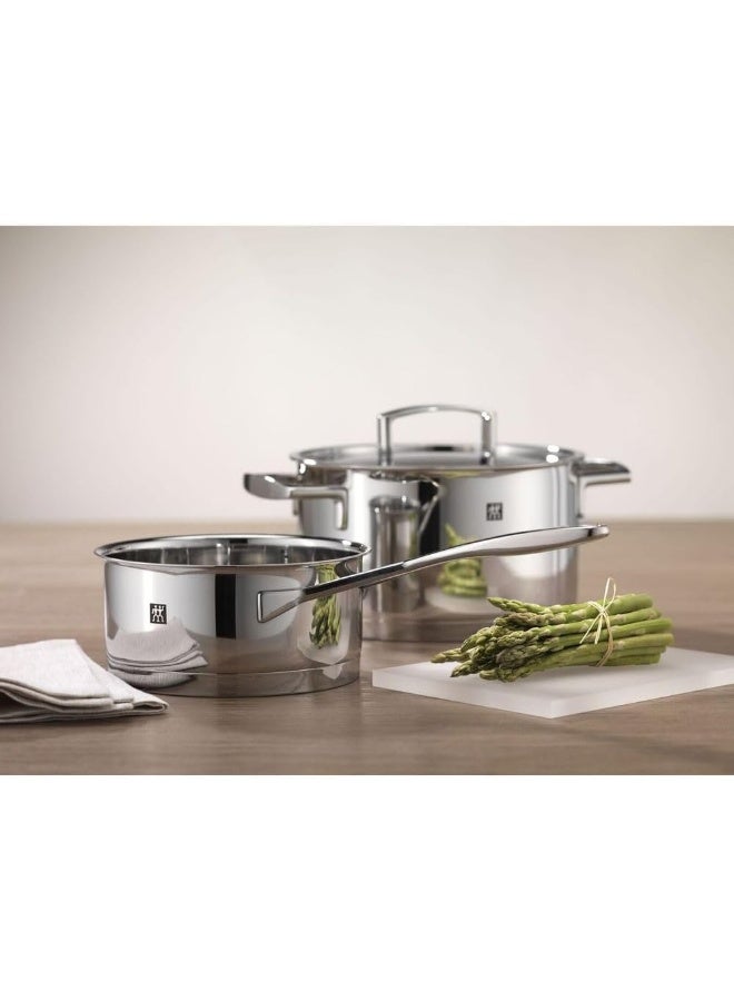 Zwilling طقم أواني زويلينغ المكون من 5 قطع، مع 4 أغطية، مناسب للطبخ بالحث، من الفولاذ المقاوم للصدأ، شغف - Image 3