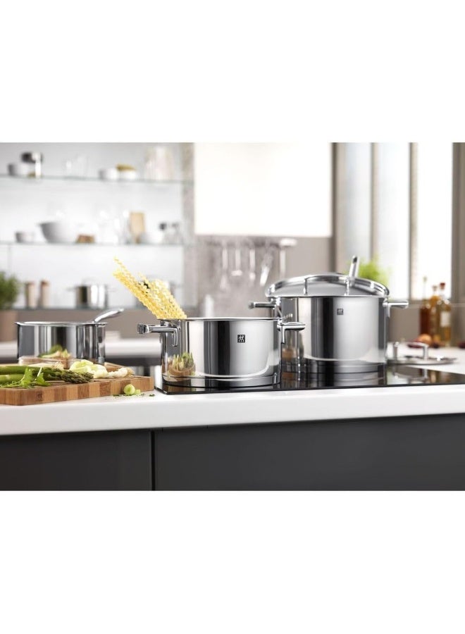 Zwilling طقم أواني زويلينغ المكون من 5 قطع، مع 4 أغطية، مناسب للطبخ بالحث، من الفولاذ المقاوم للصدأ، شغف - Image 5