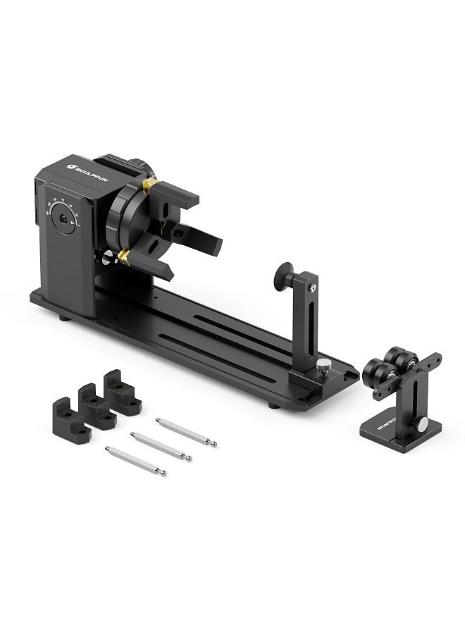 SCULPFUN RA Pro Rotary Chuck for Laser Engraver, Y-axis Multi-Function Rotary Module with 180° Adjustable Angle for Laser Engraving Cylindrical Objects Irregular Round Objects  - Image 1