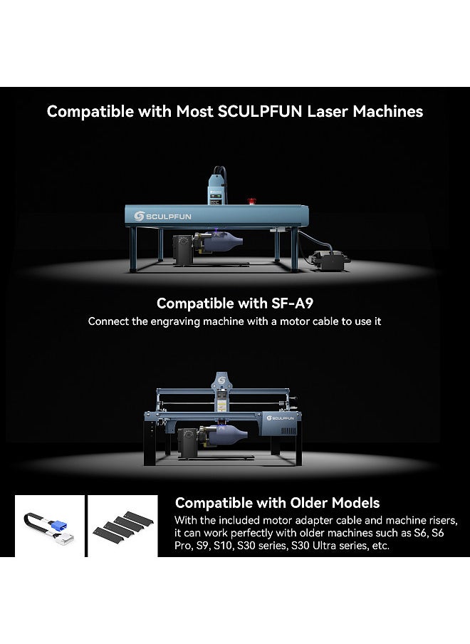 SCULPFUN RA Pro Rotary Chuck for Laser Engraver, Y-axis Multi-Function Rotary Module with 180° Adjustable Angle for Laser Engraving Cylindrical Objects Irregular Round Objects  - Image 5