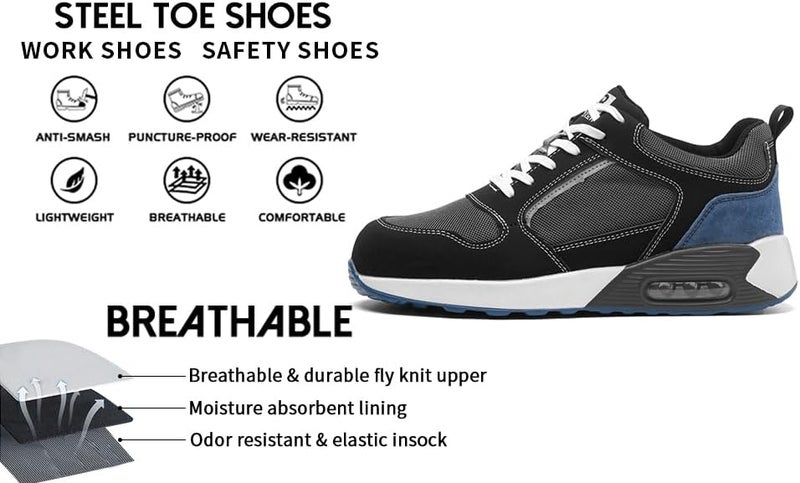 Bexow Premium Safety Shoes Steel Toe Lightweight Sneakers Industrial Footwear for Men and Women - Image 4
