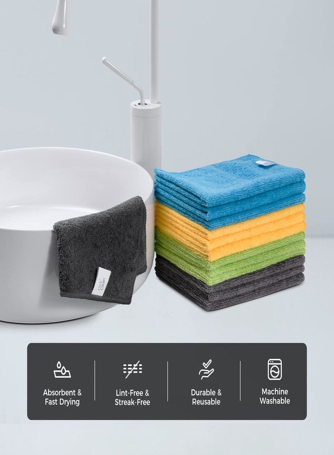 CLICK CLEAN Microfiber Cleaning Cloths, 12-Pack, Size 12" x 16", Lint-Free, Streak-Free, Reusable Cleaning Towels for Cleaning Windows, Glass, Mirrors, Wind Shields, Stainless Steel - Image 2