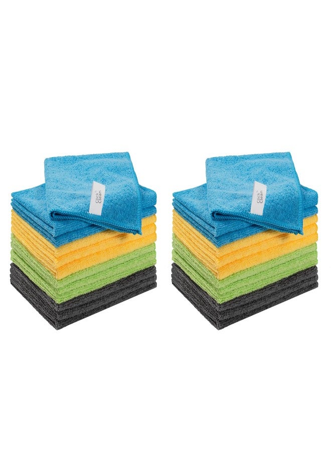 CLICK CLEAN Microfiber Cleaning Cloths, 12-Pack, Size 12" x 16", Lint-Free, Streak-Free, Reusable Cleaning Towels for Cleaning Windows, Glass, Mirrors, Wind Shields, Stainless Steel - Image 1