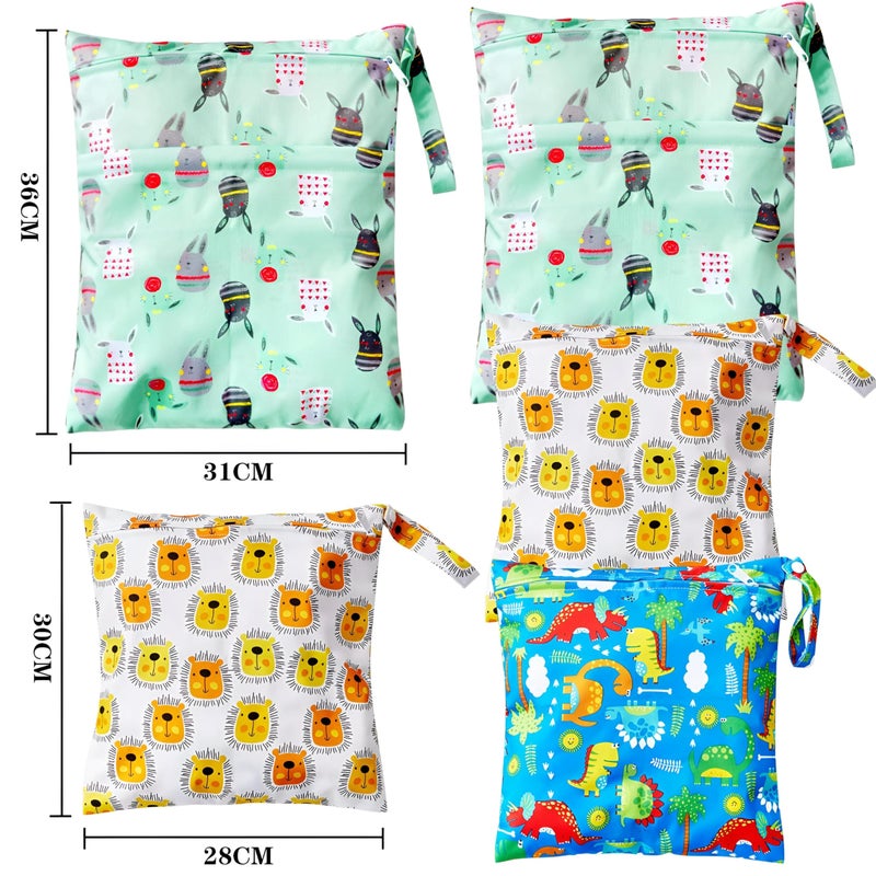 Generic Cloth Diaper Wet Bag - Diaper Bags, Multi Color Cartoon Pattern, Zipper Closure - Image 2