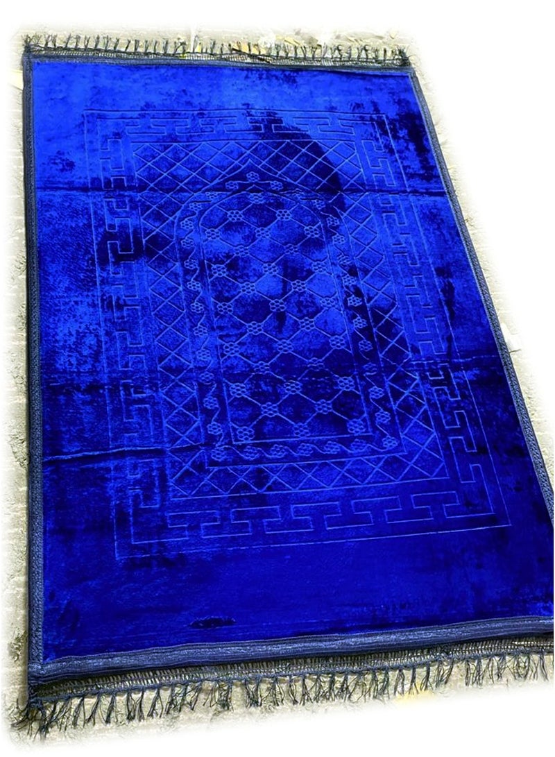 Tala Luxury Velvet Prayer Rug with Embossed Patterns | Elegant Islamic Design | Embroidered Edges | Size 80×120 cm | Soft Comfortable Texture for Prayer - Image 5