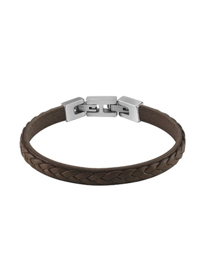 GUESS Braided D. Brown Strap Bracelet 