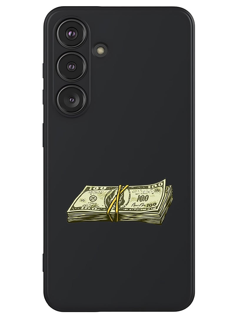 Theodor Protective Slim Fit Case Liquid Silicone Cover with Full Body Protection Anti-Scratch Shockproof Case For Samsung Galaxy S25 Plus (Black) - Vintage Cash - Image 1