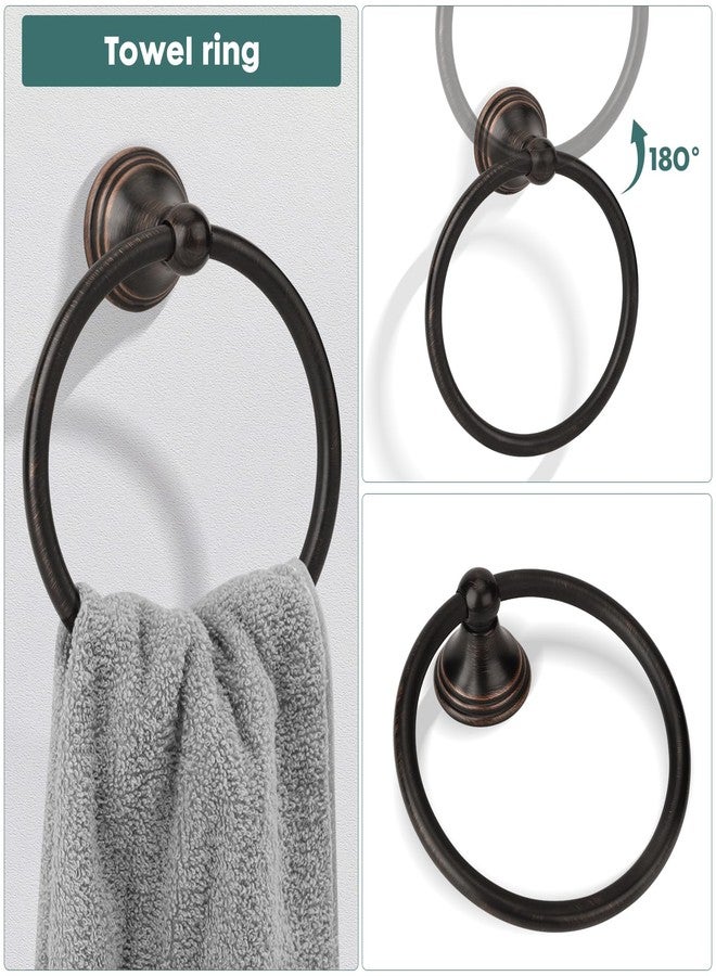 Ntipox Antique 4 Piece Bathroom Hardware Accessories Set Oil Rubbed Bronze,Towel Bar Set 24 Inch,Toilet Paper Holder,Towel Holder,Towel Rack Set,Brushed Bronze Bathroom Accessories Kit - Image 4