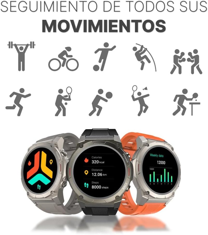 HiFuture FutureGo MIX2 Bluetooth Calling Smartwatch - Orange - Image 3