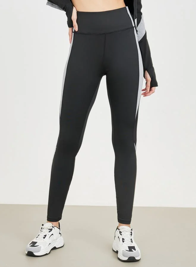 Styli Colorblock Thumbhole Crop Jacket & Mesh Insert Legging Set