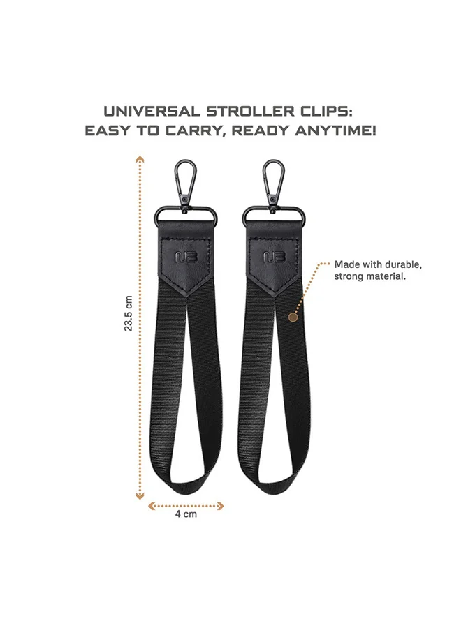 neobreez Neobreez Stroller Hooks for Hanging Diaper Bags(Black, 2 Pack),  Buggy Hook, Non-Slip with One-Hand Opening, Baby Travel Essential, 360 Roatation Pram Stroller Hook