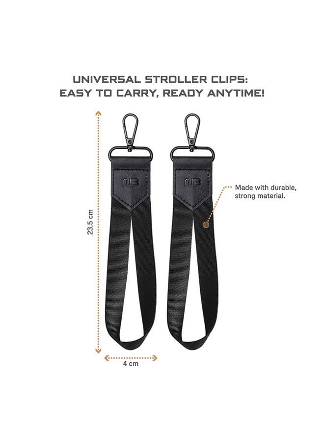 neobreez Stroller Hooks for Hanging Diaper Bags(Black, 2 Pack) , Buggy Hook,  Non-Slip with One-Hand Opening,  Baby Travel Essential, 360 Roatation Pram Stroller Hook  - Image 2