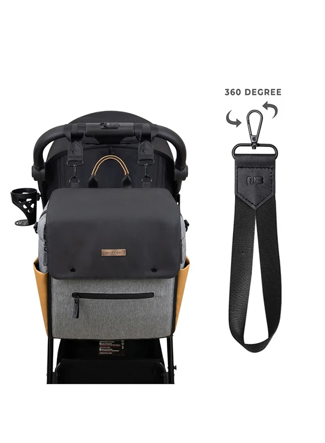 neobreez Neobreez Stroller Hooks for Hanging Diaper Bags(Black, 2 Pack),  Buggy Hook, Non-Slip with One-Hand Opening, Baby Travel Essential, 360 Roatation Pram Stroller Hook