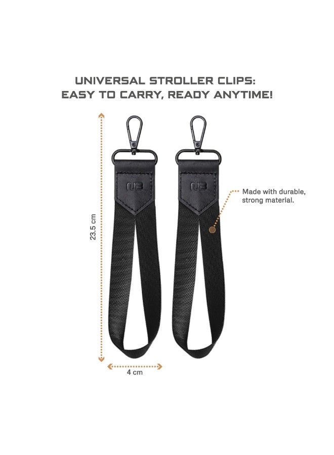 نيوبريز خطافات عربة أطفال نيو بريز لحمل حقائب الحفاضات أسود، عبوة من قطعتين - Image 2