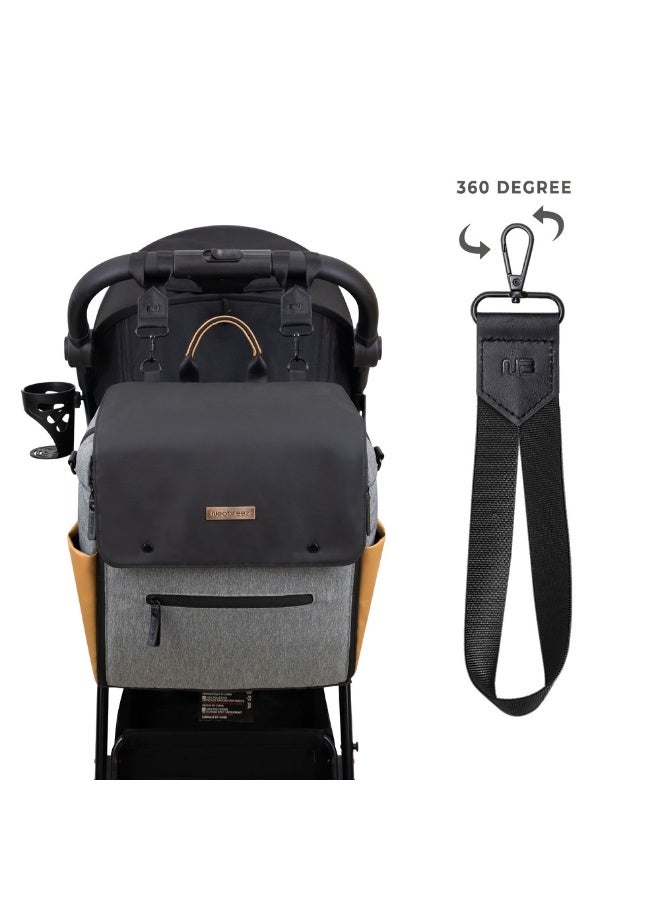 نيوبريز خطافات عربة أطفال نيو بريز لحمل حقائب الحفاضات أسود، عبوة من قطعتين - Image 4